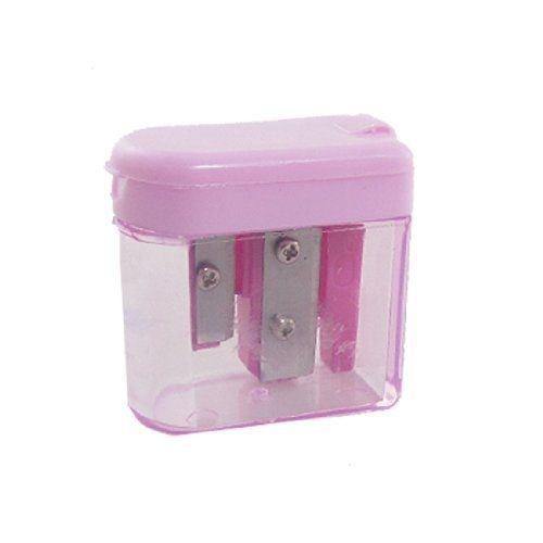 uxcell Uxcell Double Holes Pencil Sharpener, 8mm Diameter, Purple/Clear