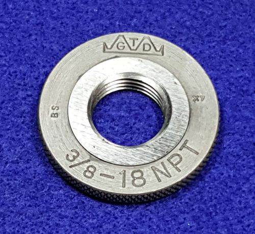3/8-18 NPT PIPE TAPER THREAD RING GAGE .375 FREE SHIPPING