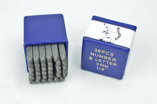 36pc 3mm Number/Letter Punch Set 1/8&#034; - Hardened Steel Metal Die Stamping Set
