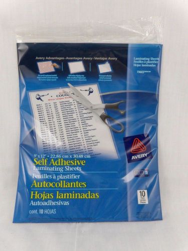 Avery Dennison 73603 Self Adhesive Laminating Sheets 9&#034;x12&#034; 10 pack Clear