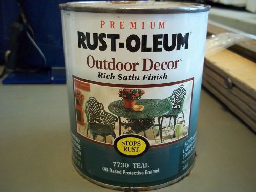 1 gallon 4 qts rustoleum paint enamel outdoor decor rich satin finish teal 7730 for sale