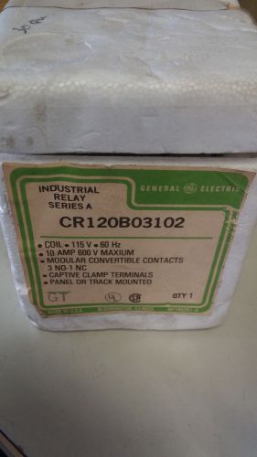 GE CR120B03102 NEW IN BOX IND RELAY 115V COIL 10A 600V 3 NO 1 NC SEE PICS #A17