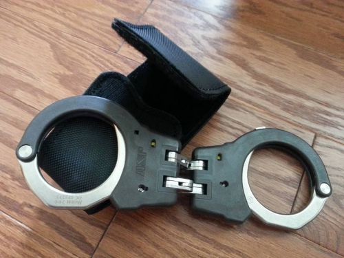 ASP Black Hinged  hand cuffs with a case Police SWAT