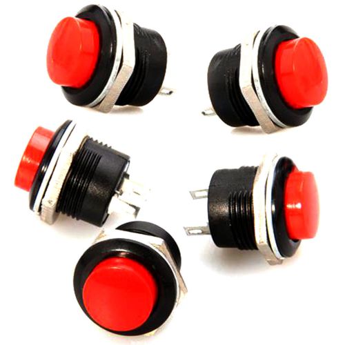 New Mini 5 Momentary On/Off Push Buttons Horn Switch For Car Auto Red