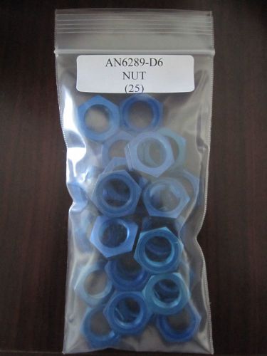 An6289-d6 aluminum alloy blue nut locknut tube fitting - lot of 25 pieces for sale