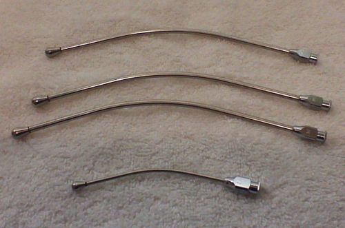 Four Vintage Curved Stainless Steel Gavage Feeding Needles for Birds &amp; Reptiles