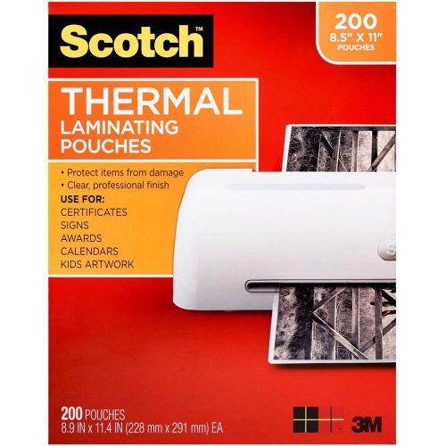 Scotch thermal laminating pouches - letter - 200 pack for sale
