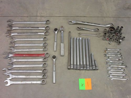 63 KAL SOCKET WRENCH RATCHET EXTENSION SET SAE ASSORTMENT MILITARY SURPLUS USED