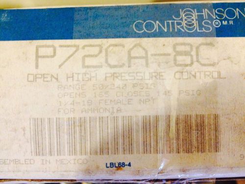 Johnson controls p72ca-8c open high pressure control *nsib for sale