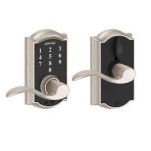 Schlage camelot satin nickel universal electronic entry door lever reg $139.00 for sale