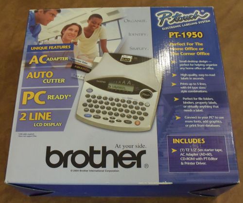 BROTHER P-TOUCH PT-1950 ELECTRONIC LABELING SYSTEM IN BOX WITH CHARGER &amp; BOOKS
