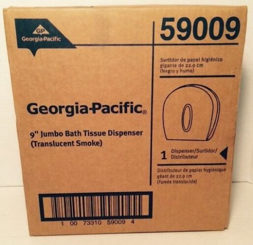 New Georgia-Pacific 9&#034; Jumbo Bath Tissue Toilet Paper Dispenser Smoke 59009