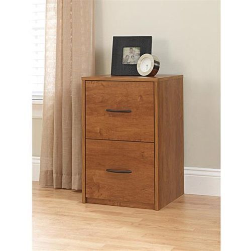 2 drawer file cabinet filing office storage furniture brown wood 2drawer home for sale