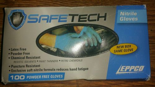 EPPCO Safe Tech Nitrile Gloves (LARGE) ~Powder/Latex FREE~ *PACK of 100*  (N6)