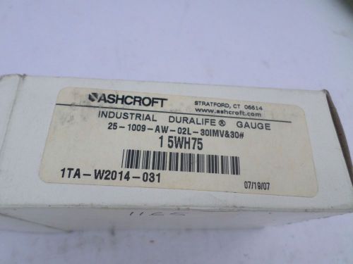 Ashcroft Industrial Duralife Pressure Gauge 25-1009-AW-02L-30 1 5WH75