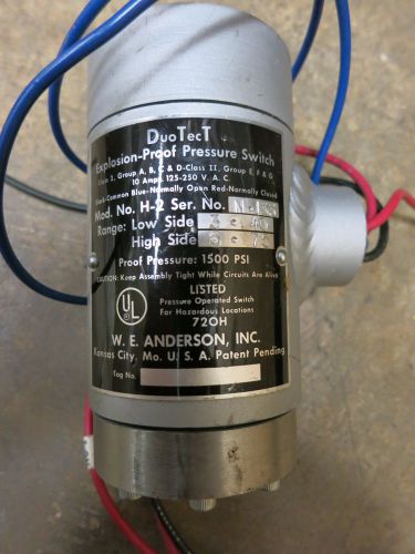 DuoTecT Explosion-Proof Pressure Switch H-2 W.E. Anderson