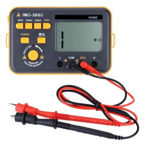 VC60D Digital Insulation Resistance Tester 1M?-20G? Megger MegOhmmeter Meter New