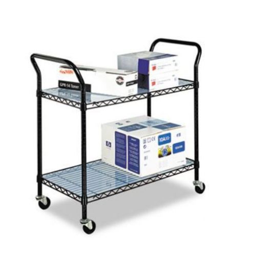 New safco products wire utility cart  2 shelves  black  5337bl for sale