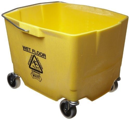 Impact 2635-3Y Polyethylene Mop Bucket with 3&#034; Casters, 26-35 qt Capacity,