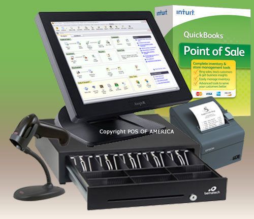 Posiflex Quickbooks POS PRO system All-in-one Station Retail Complete Bundle NEW
