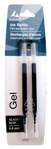 Avant Gel Ink Pen Refill, 0.5 mm, Black, 2/Pack 22922 NEW in Packaging