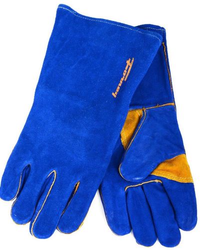 Forney 53423 Blue Leather Heavy Duty Men&#039;s Welding Gloves, X-Lar