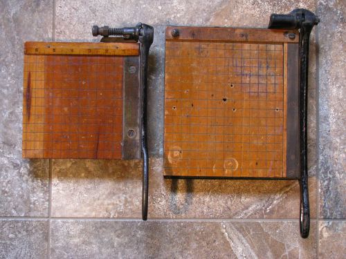 Vintage Eastman No. 2 Wood Steel Photo cutter and Paper trimmer Set of 2