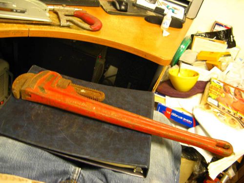 Ridgid usa made 24&#034; straight heavy duty pipe wrench for sale