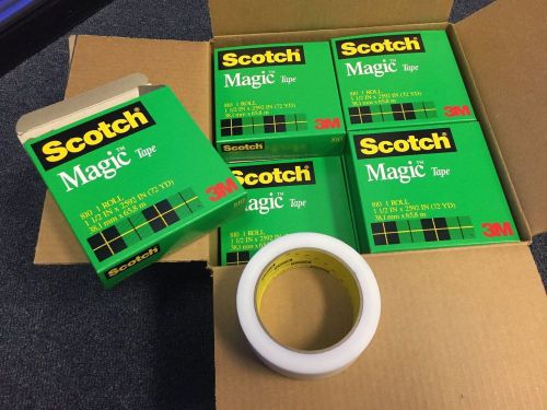 3M 810 Scotch Magic Invisible Tape 1-1/2&#034; wide x 72 yards long 3&#034; core -12 ROLLS
