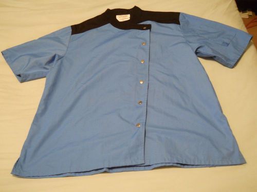 &#039;HAPPY CHEF WOMEN&#039; Light Blue Button-Up Chef Jacket...Style #317...Size/Medium