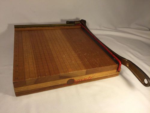 VINTAGE 12&#034; WOOD Ingento No. 4 Guillotine Paper Cutter  - CUTS SUPER