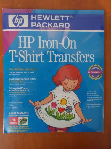 NEW HP Iron-On T-Shirt Transfers 10 sheets 8.5x11&#039;&#039; Deskjet/DeskWriter printers