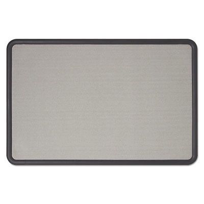 Contour Fabric Bulletin Board, 36 x 24, Gray Surface, Black Plastic Frame