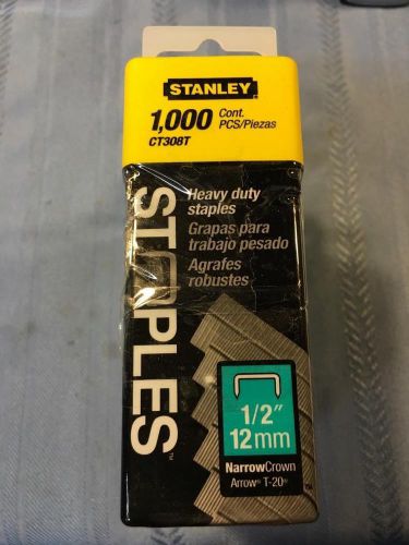 Stanley staples 1000 ct 1/2&#034; 12mm  narrow crown ct308t lot of 4