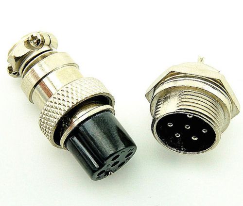 6-pin Male Female GX16-6P 16mm Wire Panel Connector Qty:1