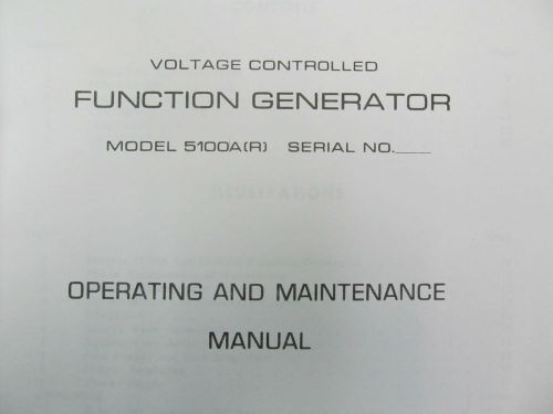 Krohn-Hite 5100A (R) Voltage Controlled Function Gen Oper &amp; Maint Manual w schem