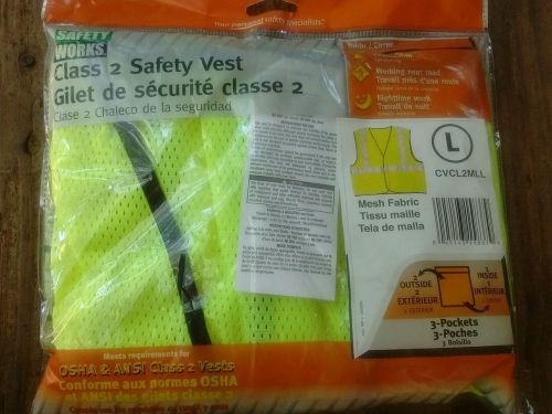 Safety Works CVCL2MLL Class II Mesh Safety Vest, Large