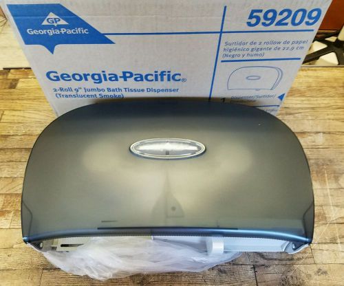 GEORGIA-PACIFIC 59209  2-Roll 9&#034; Jumbo Bath Tissue Dispenser  Translucent Smoke