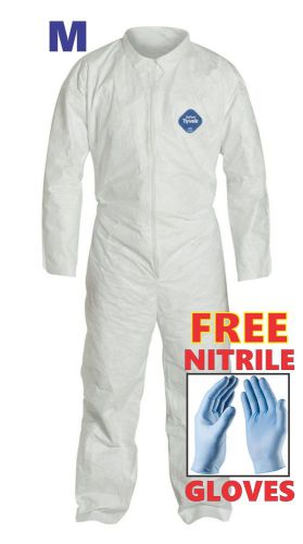 M Tyvek Protective Coveralls Suit Hazmat Clean-Up Chemical FREE Nitrile Gloves