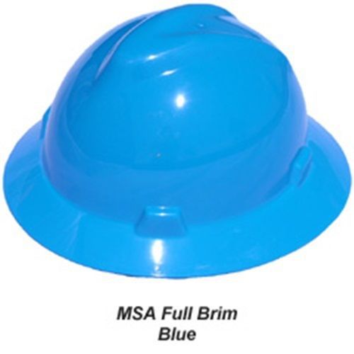 Msa full brim v-guard hard hat with ratchet suspension - blue for sale