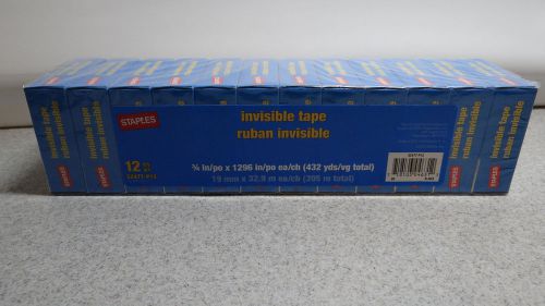 Staples Invisible Tape 12 Pack *free shipping