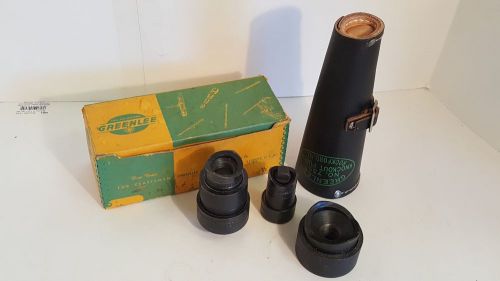 Vintage greenlee no. 735 knockout punch set tool w/ leather case &amp; original box for sale
