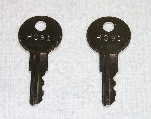 2 - Type HC91 Keys fit Acroprint ET, ETC Brown Metal Mechanical Time Stamps