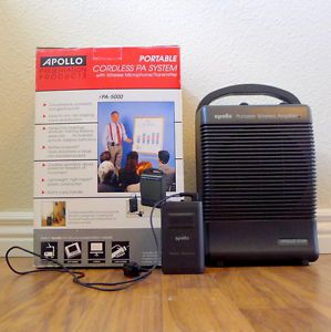 Apollo PA-5000 Portable Cordless PA System w/Wireless Microphone