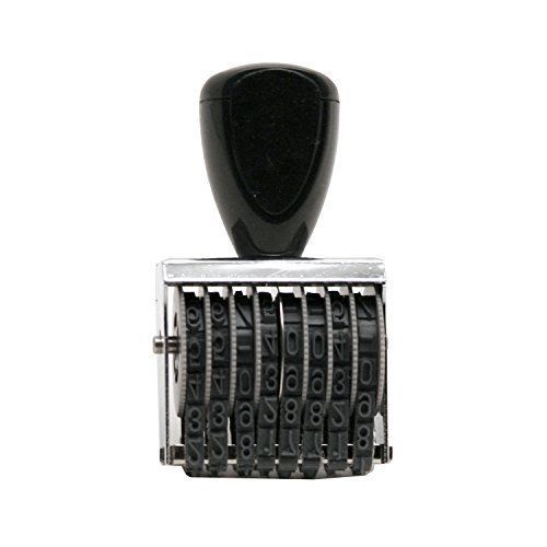 Traditional 8 Digit Rubber Number Stamp, Type Size 1, Black (RN018)