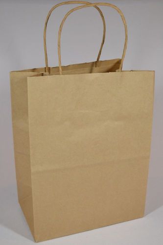 Kraft Brown Paper Shopping Bags Retail w/ handle PSK-10 18x7x18