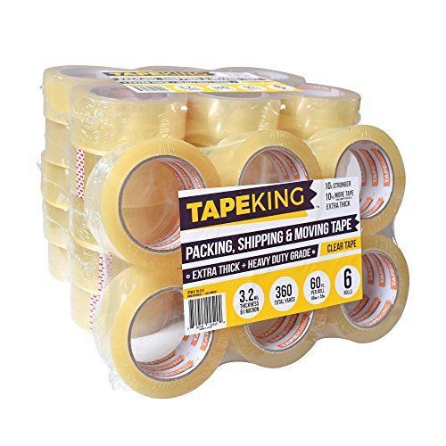 Tape King Clear Packing Tape Super Thick - 60 Yards Per Roll Case of 36 Rolls -