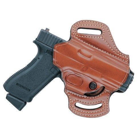 Aker Leather H168ABPLU-G1923 Flatsider XR13 Open Holster Black LH Fits Glock 19