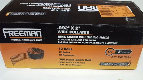 Freeman SNRSG92-2WC .092&#034; x 2&#034; Ring Shank Coil Siding Nails
