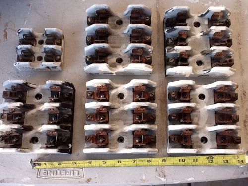 Old ul approved 600 volt fuse holders blocks.  solid porcelin with copper for sale